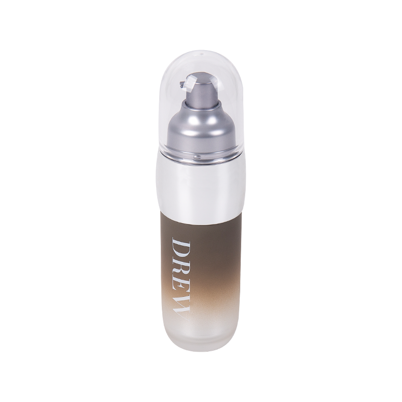 Ljust silverhuvud frostat glasflaskkropp kapsel lotion flaska 