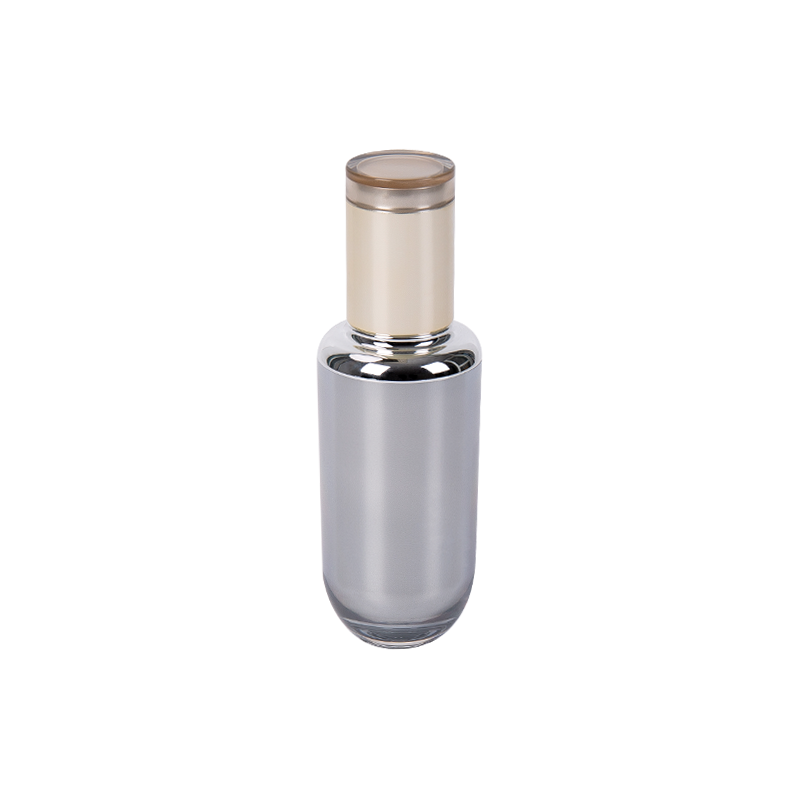 Ljus silver cylindrisk lotionflaska 