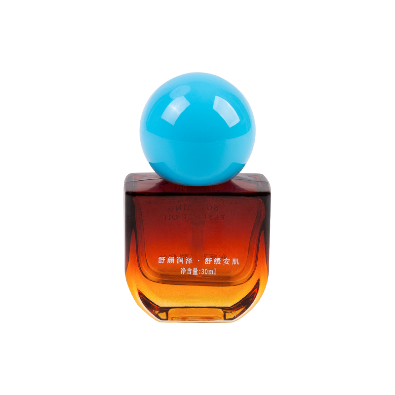 30 ml Amber Glass Bottle With Sky Blue ABS Cap