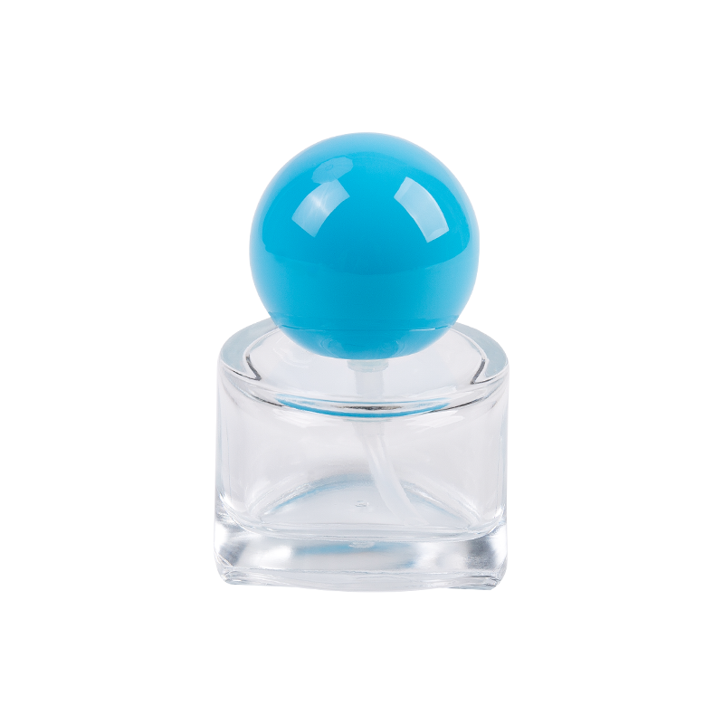 30 ml glas kosmetisk flaska med blå abs cap