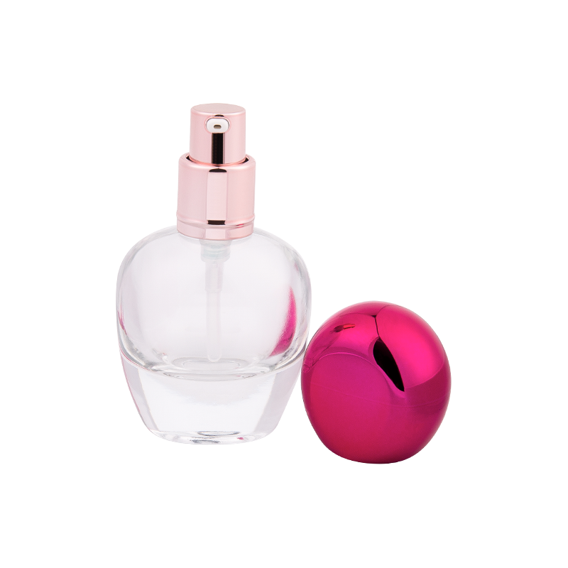 30 ml glasparfymflaska med metallrosa abs cap