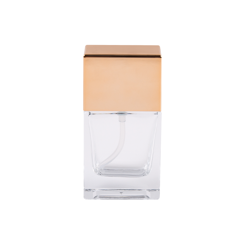 30 ml Luxé Clear Elegance Glass Bottle With Golden ABS Cap