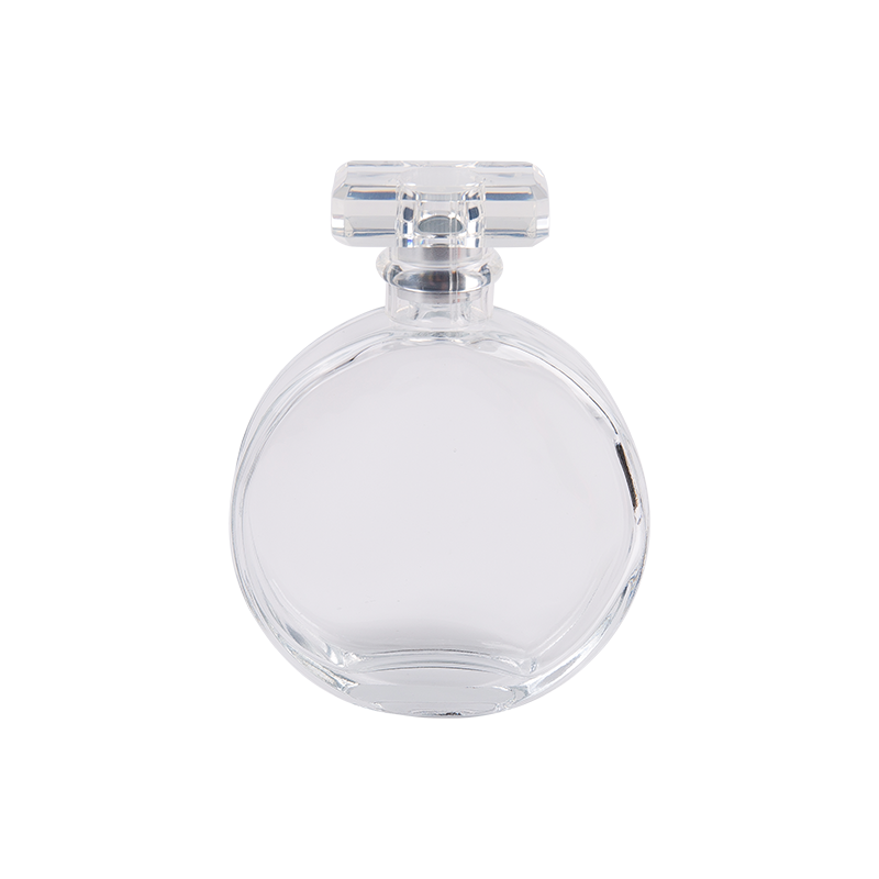Platt rund form glas doft spray flaska