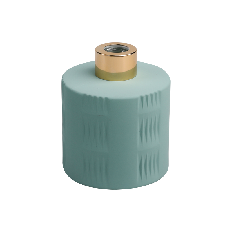 Aqua Green Fragrance Bottle With Gold Cap